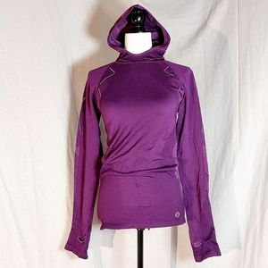 RARE Vintage Lululemon purple jacquard knit hooded running jersey, size 14, EUC